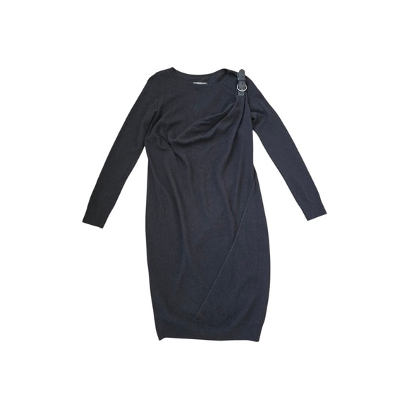 All Saints Dresses & Skirts - All Saints Spitalfields Black Buckle Drape accent Grunge Wool Cashmere Dress 2